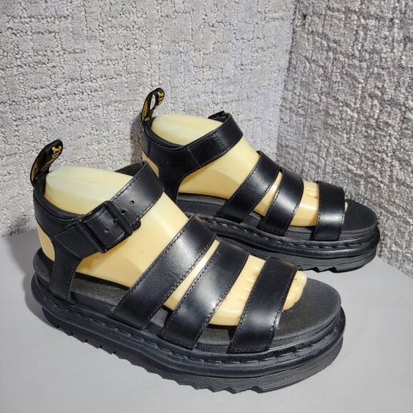 Dr Martens Blaire Womens Size US 7 Black Leather Platform Gladiator Sandals - Picture 7 of 14